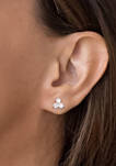 2.16 ct. t.w. Created Moissanite Three-Stone Stud Earrings in Sterling Silver