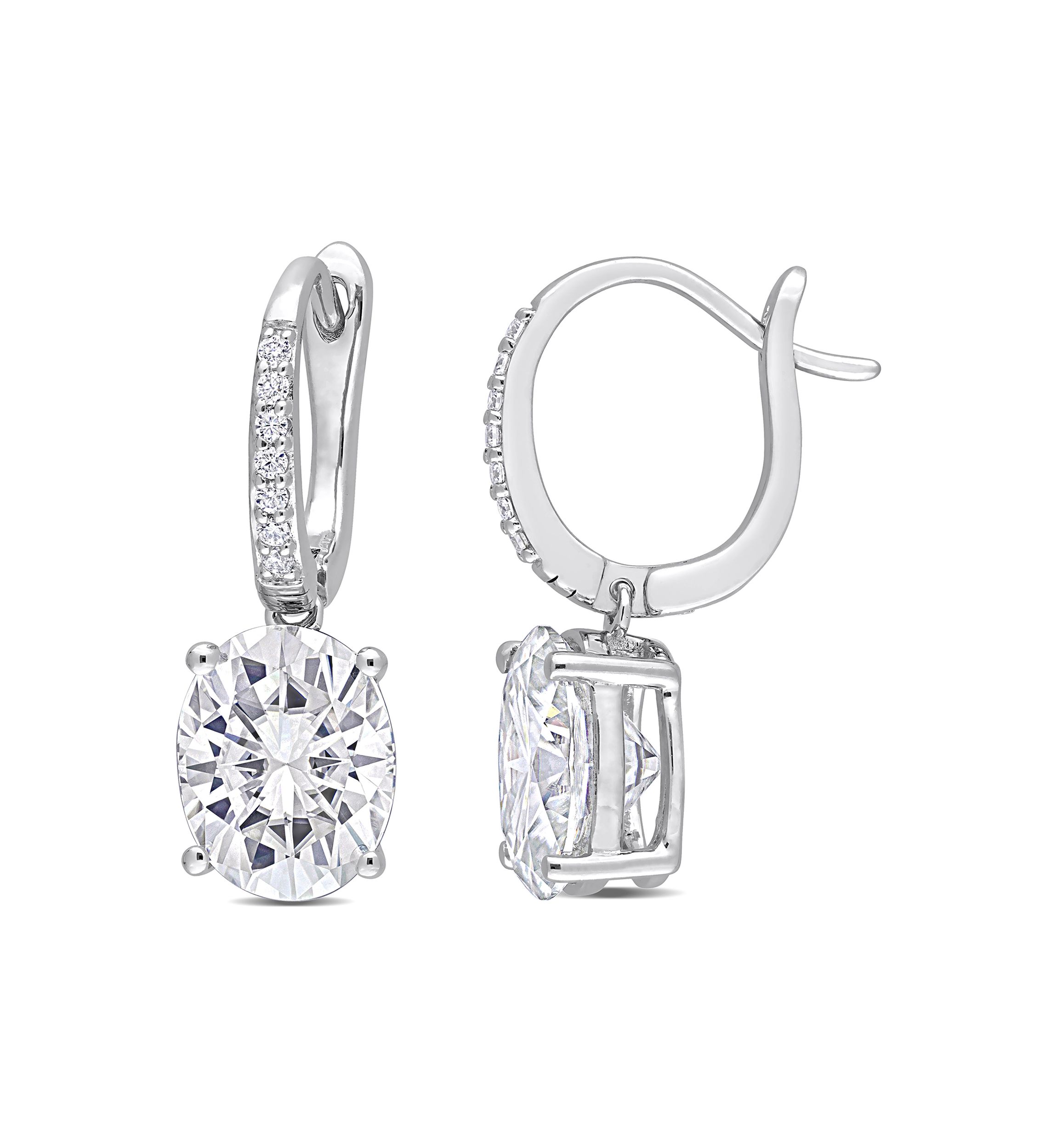 5.2 ct. t.w. Created Moissanite Oval Earrings in Sterling Silver