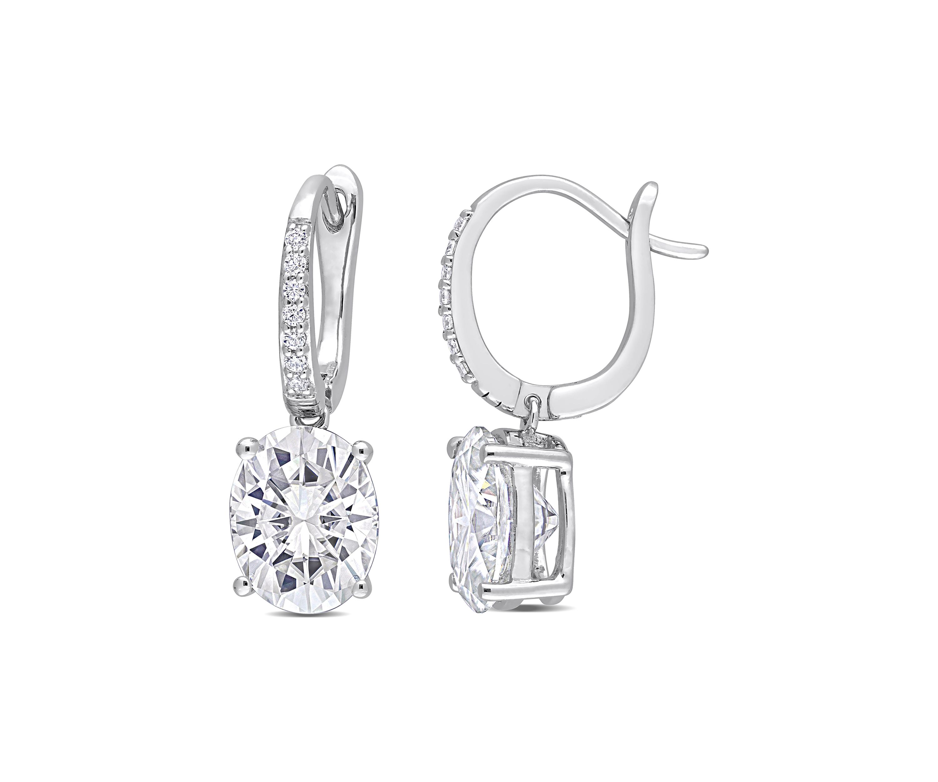 5.2 ct. t.w. Created Moissanite Oval Earrings in Sterling Silver