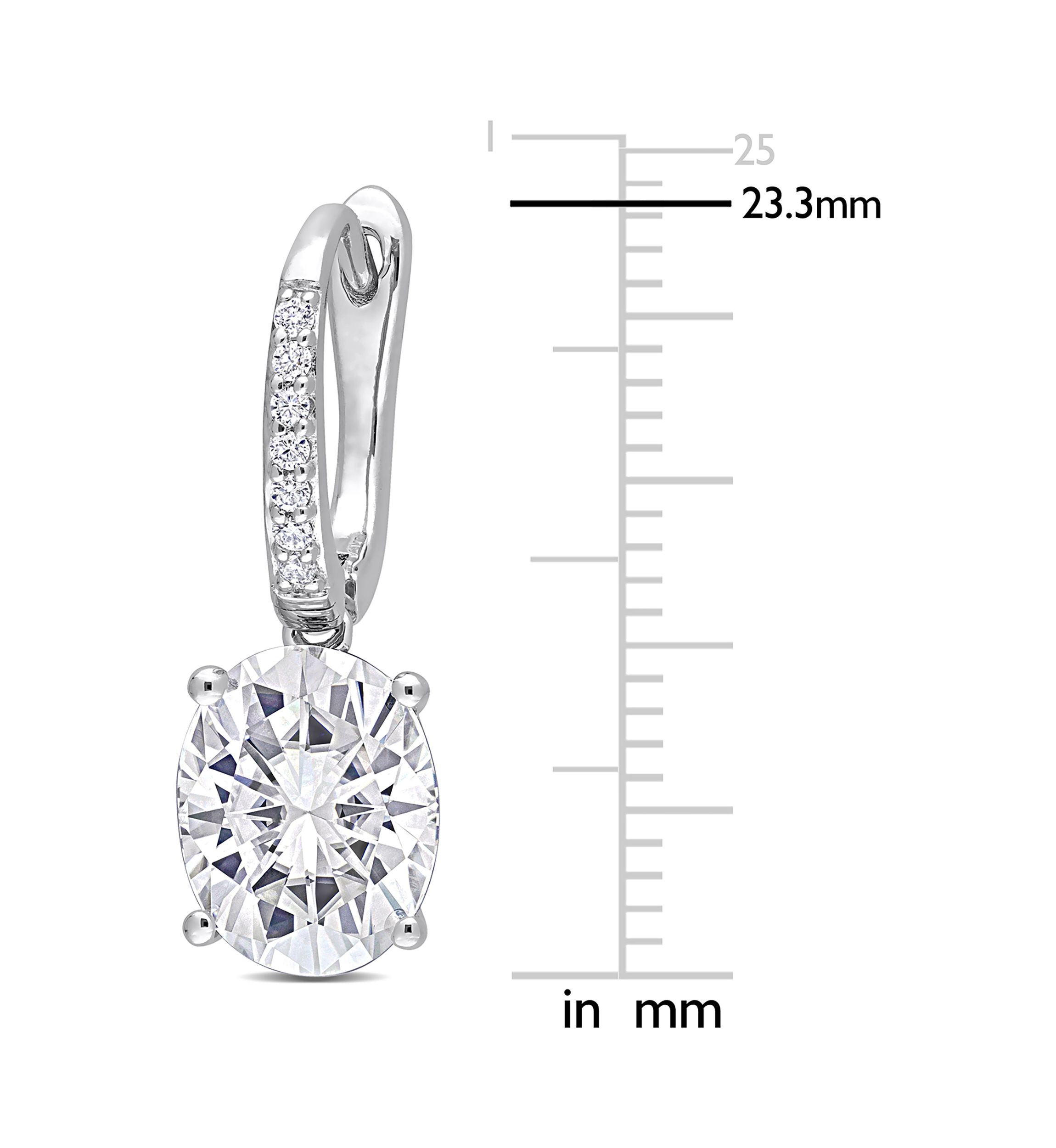 5.2 ct. t.w. Created Moissanite Oval Earrings in Sterling Silver