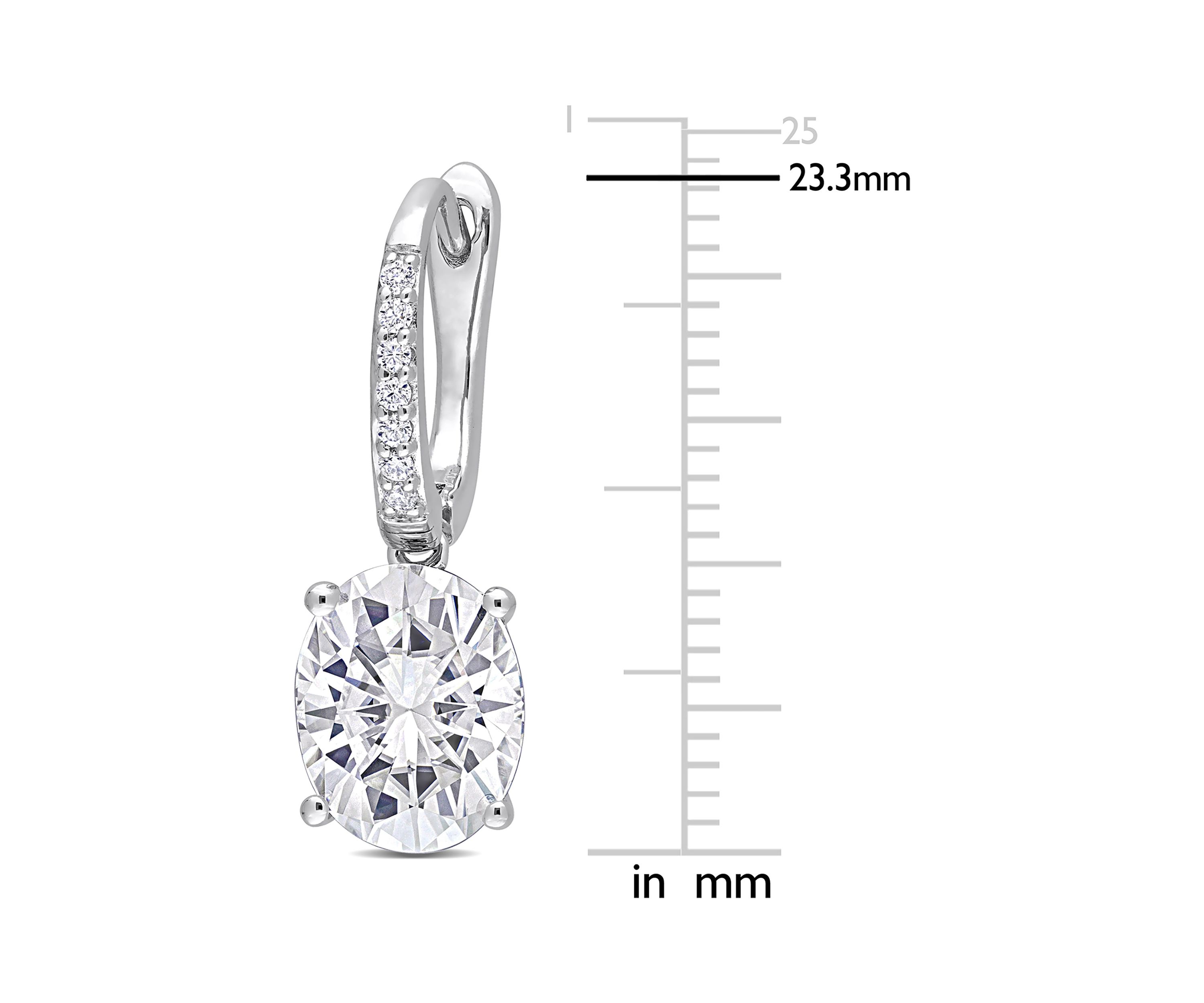 5.2 ct. t.w. Created Moissanite Oval Earrings in Sterling Silver