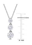 1.4 ct. t.w. Created Moissanite 3-Stone Necklace in Sterling Silver