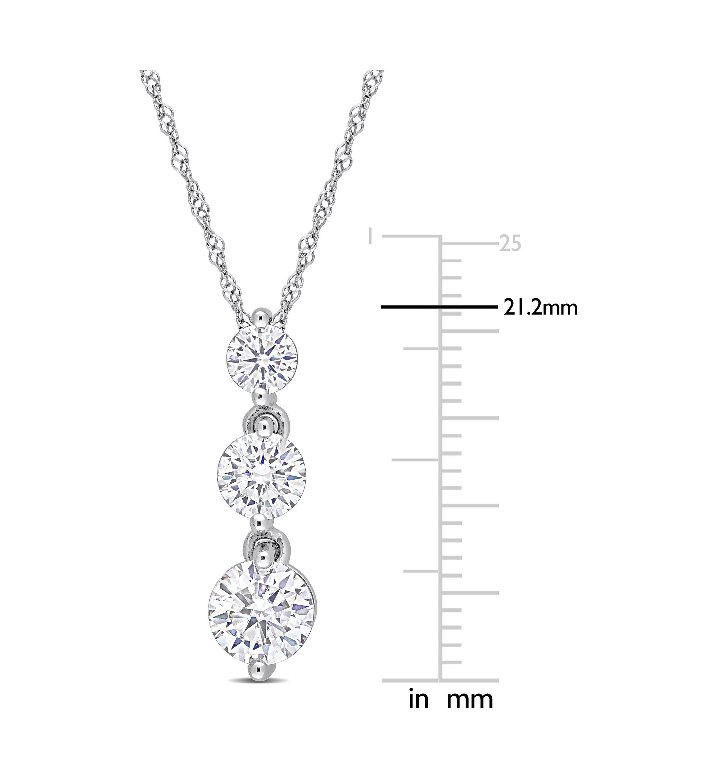 1.4 ct. t.w. Created Moissanite 3-Stone Necklace in Sterling Silver