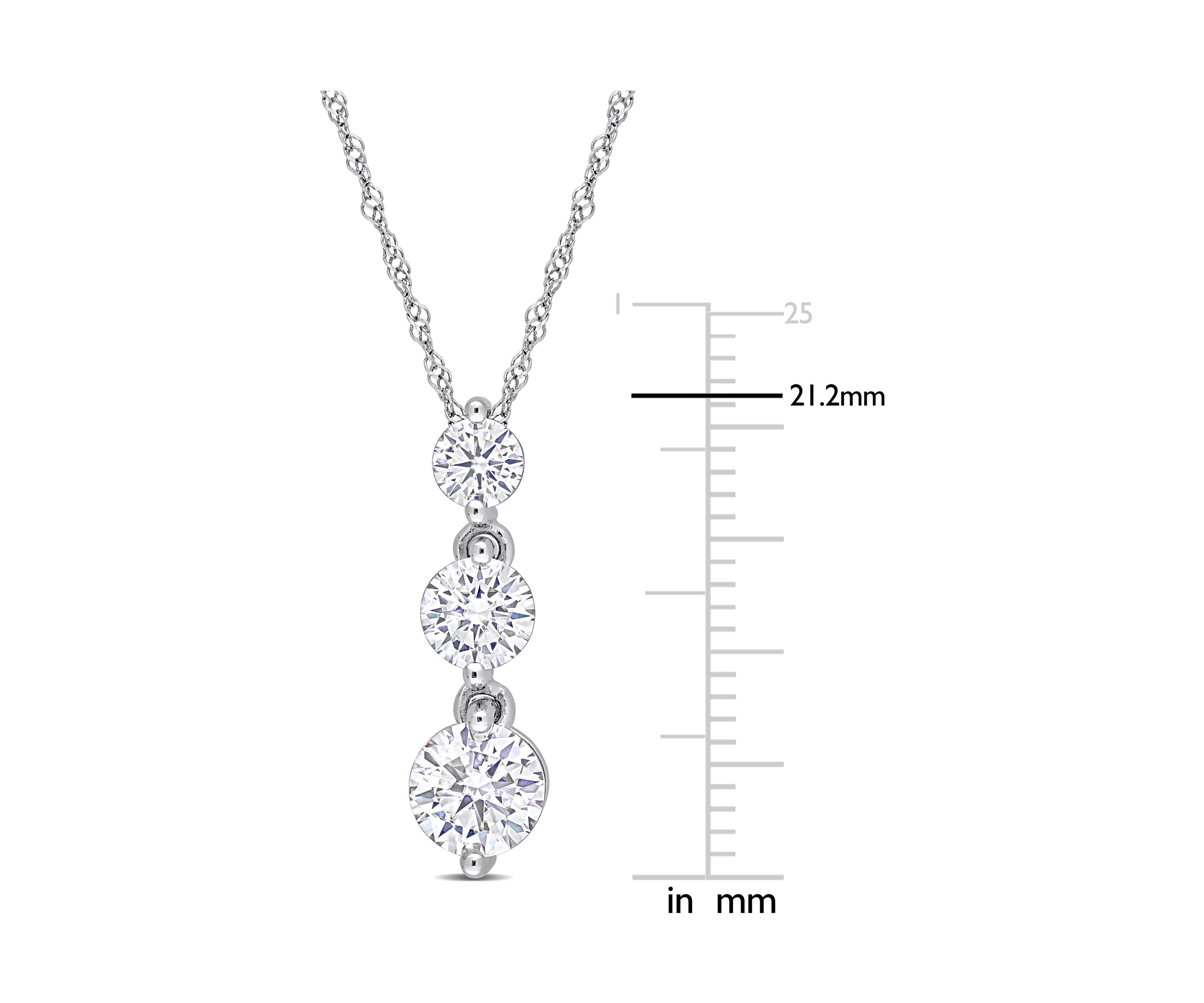 1.4 ct. t.w. Created Moissanite 3-Stone Necklace in Sterling Silver