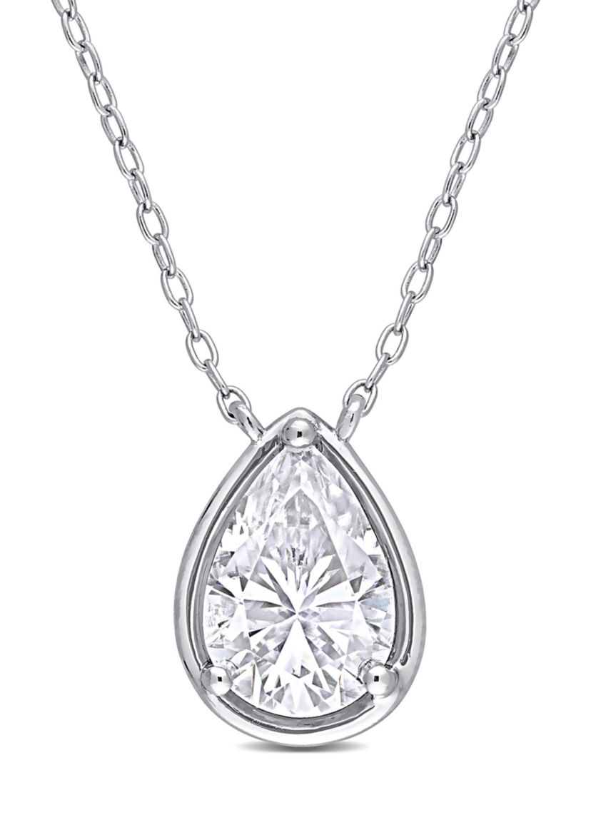 2 ct. t.w. Created Moissanite Teardrop Necklace in Sterling Silver
