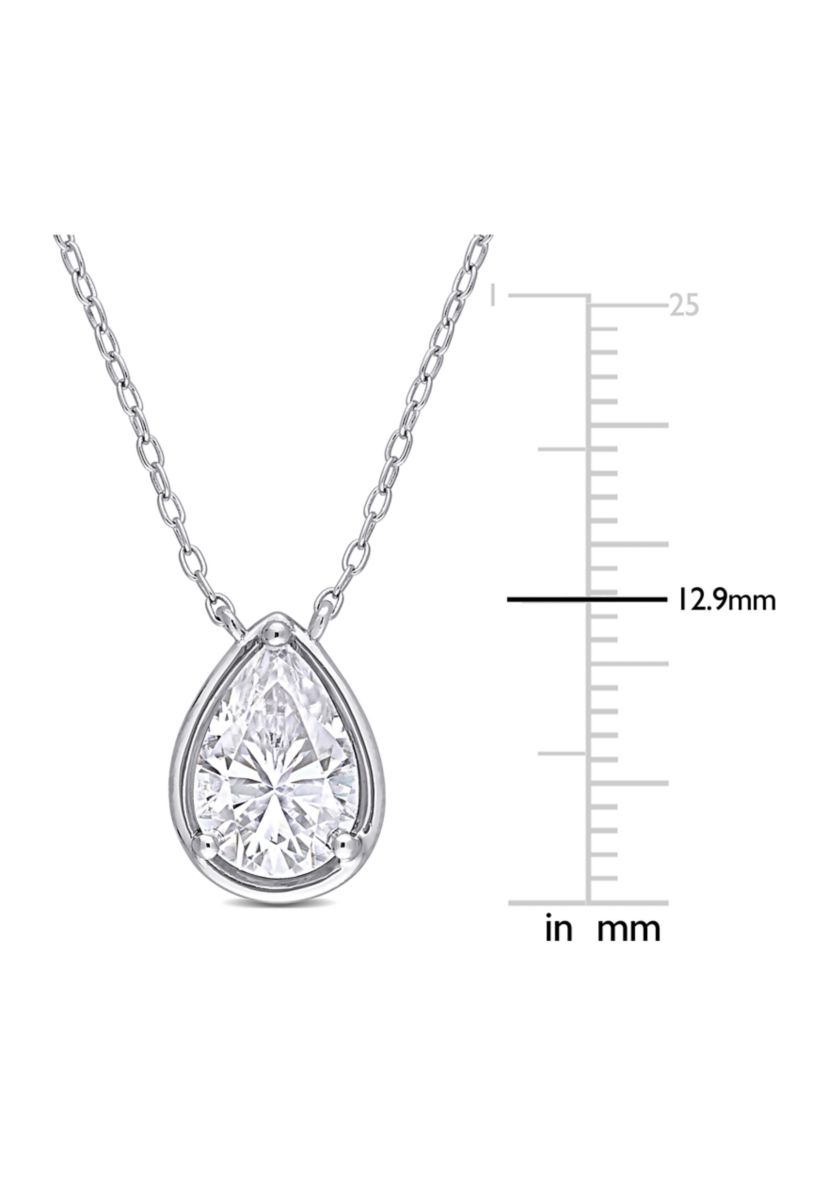 2 ct. t.w. Created Moissanite Teardrop Necklace in Sterling Silver
