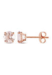 1 ct. t.w. Morganite Solitaire Stud Earrings in 14k Rose Gold