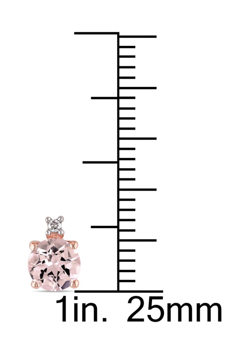 1 ct. t.w. Morganite Stud Earrings with Diamonds in 10k Rose Gold