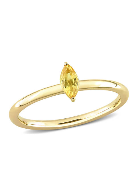 1/3 ct. t.w. Marquise Yellow Sapphire Solitaire Stackable Ring in 10k Yellow Gold