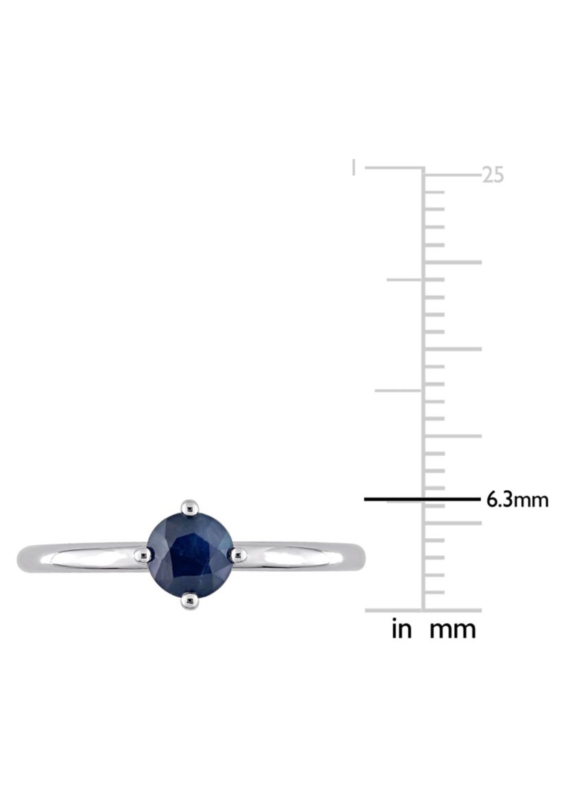 5/8 CT TGW Sapphire Solitaire Stackable Ring in 10k White Gold