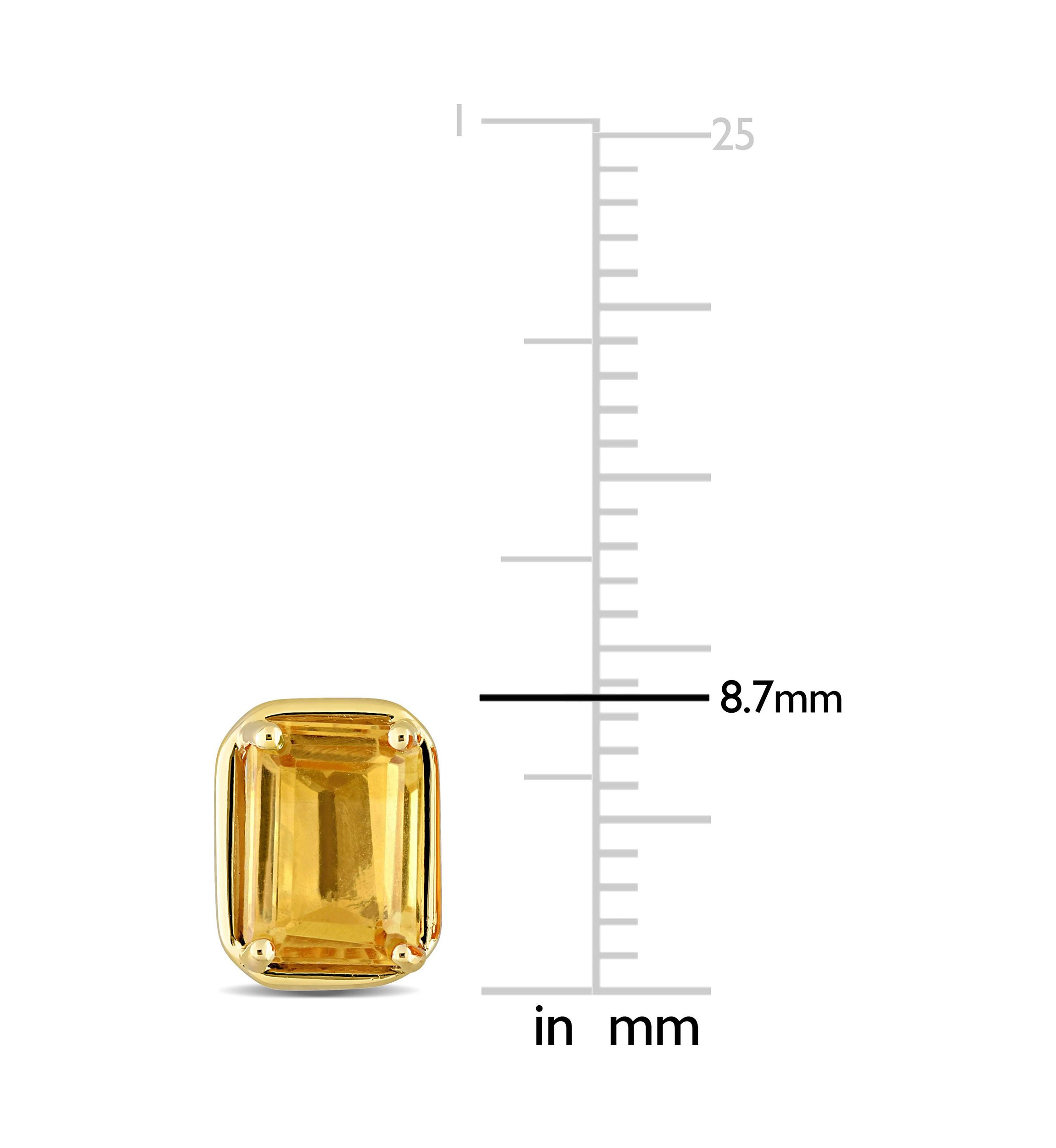 2.25 CT TGW Citrine Octagon Stud Earrings in 14k Yellow Gold