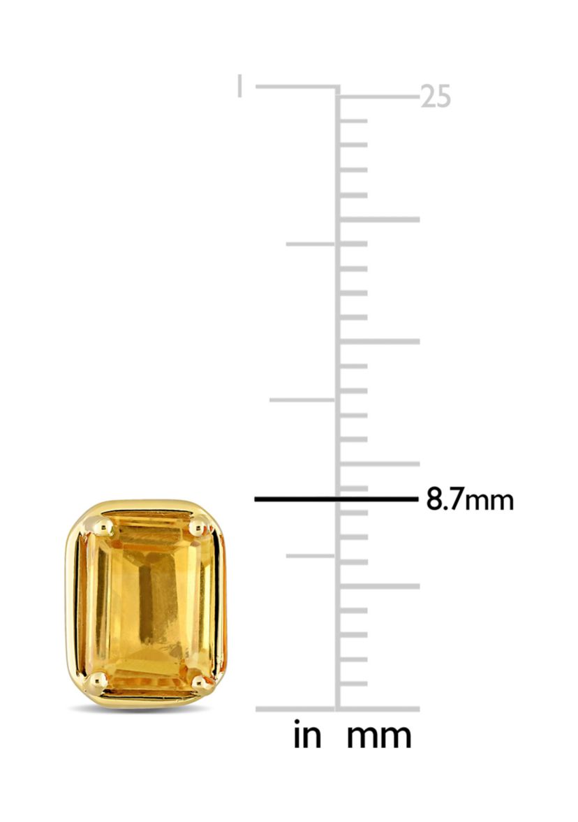 2.25 CT TGW Citrine Octagon Stud Earrings in 14k Yellow Gold