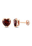 2.8 ct. t.w. Garnet Heart Stud Earrings in 14k Rose Gold
