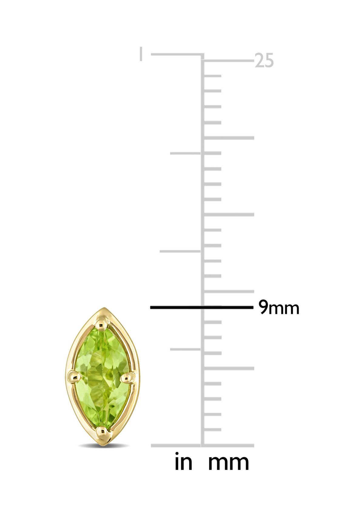 4/5 CT TGW Peridot Marquise Stud Earrings in 14k Yellow Gold