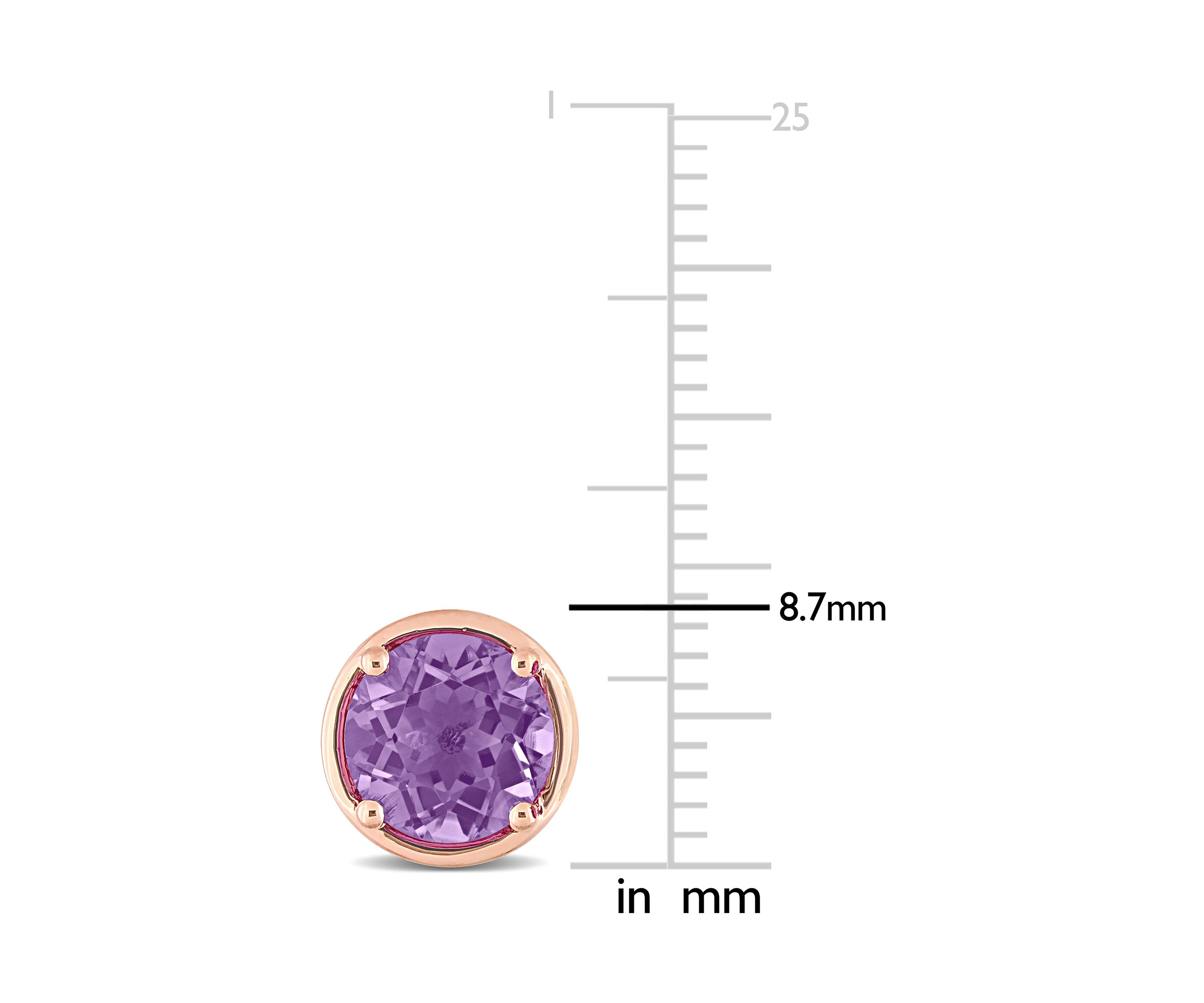 2.6 CT TGW Amethyst Stud Earrings in 14k Rose Gold