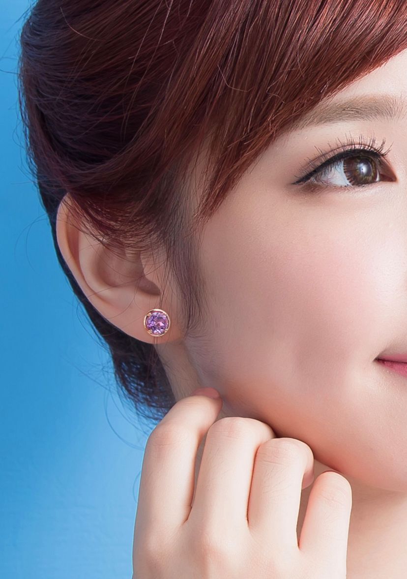 2.6 CT TGW Amethyst Stud Earrings in 14k Rose Gold