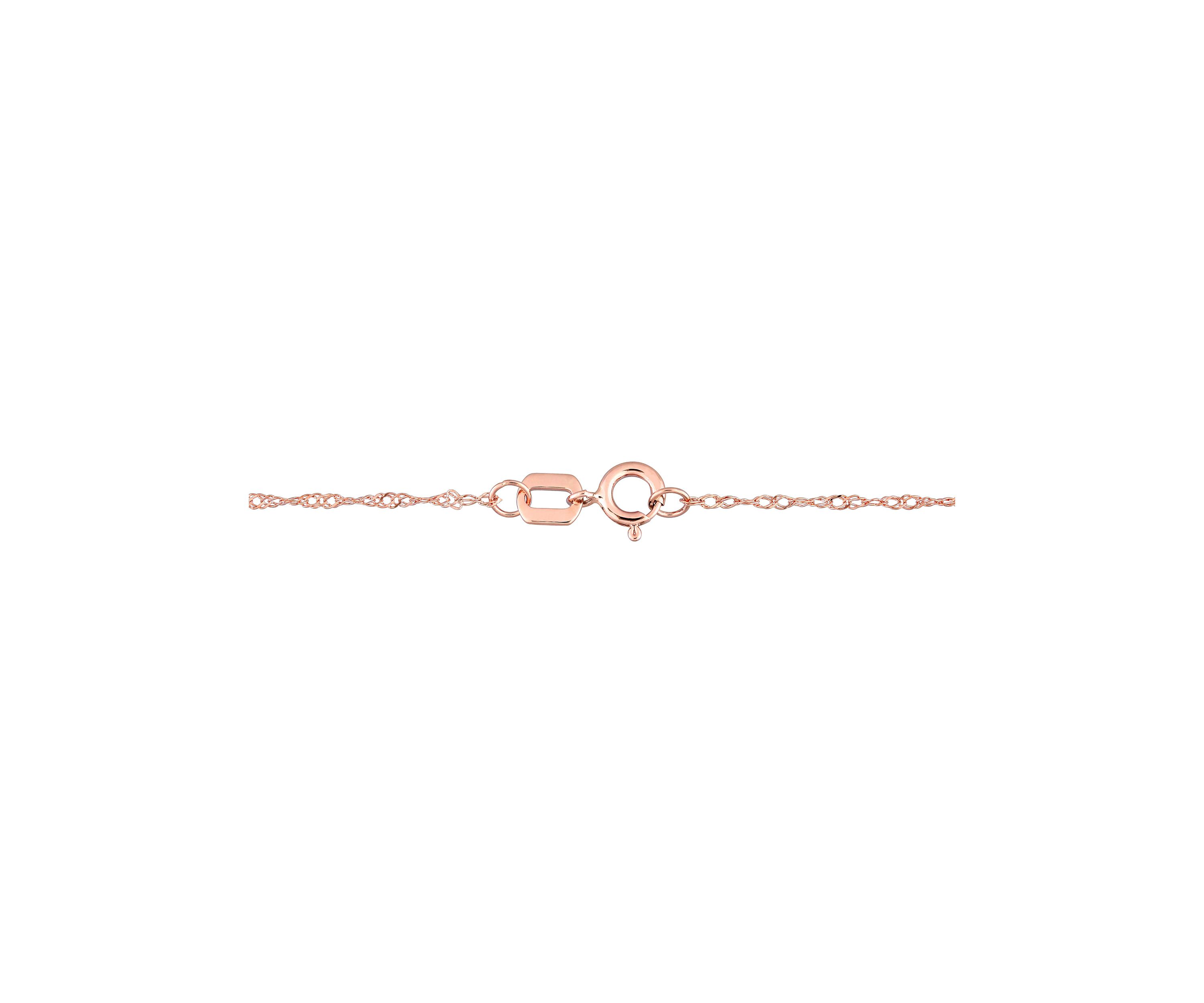 3/4 CT TGW Amethyst and 1/10 CT TW Diamond Oval Halo Necklace in 10k Rose Gold