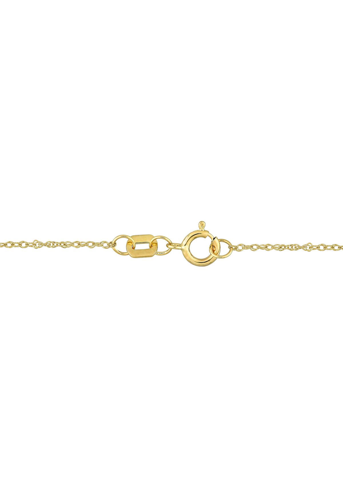1.3 CT TGW Citrine and 1/8 CT TW Diamond Cushion Halo Necklace in 10k Yellow Gold