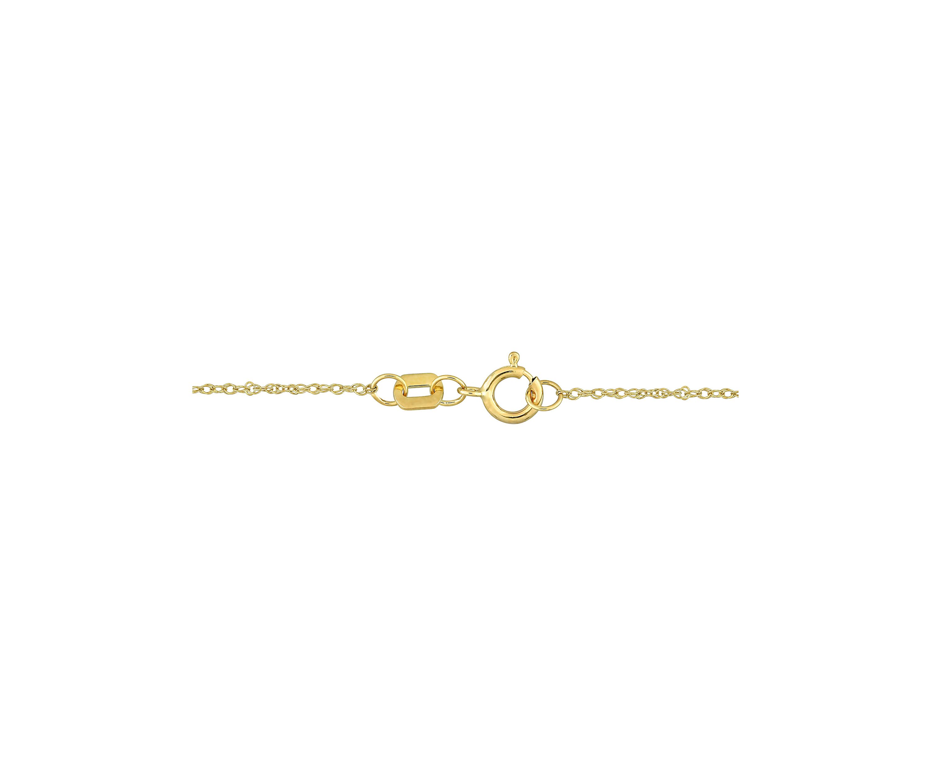 1.3 CT TGW Citrine and 1/8 CT TW Diamond Cushion Halo Necklace in 10k Yellow Gold