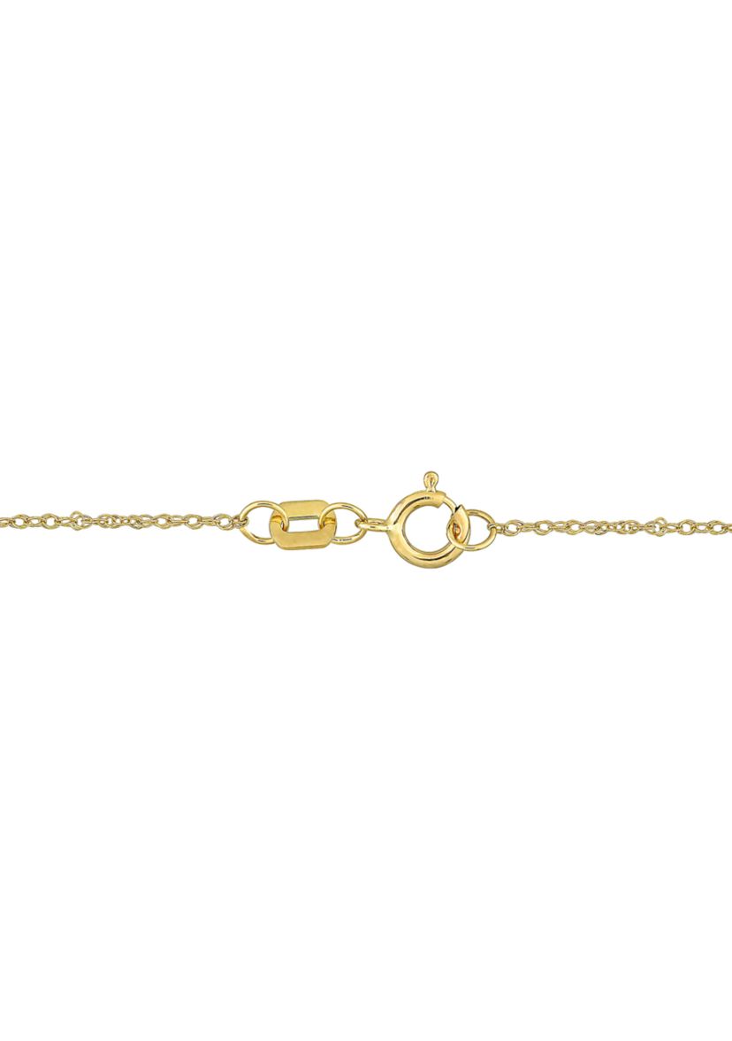 1.5 CT TGW Peridot and White Topaz Trillion Halo Necklace in 10k Yellow Gold