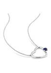 1/3 ct. t.w. Sapphire Open Heart Necklace in 10k White Gold