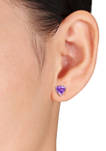 1.9 ct. t.w. Amethyst Trillion Stud Earrings in 14k Rose Gold