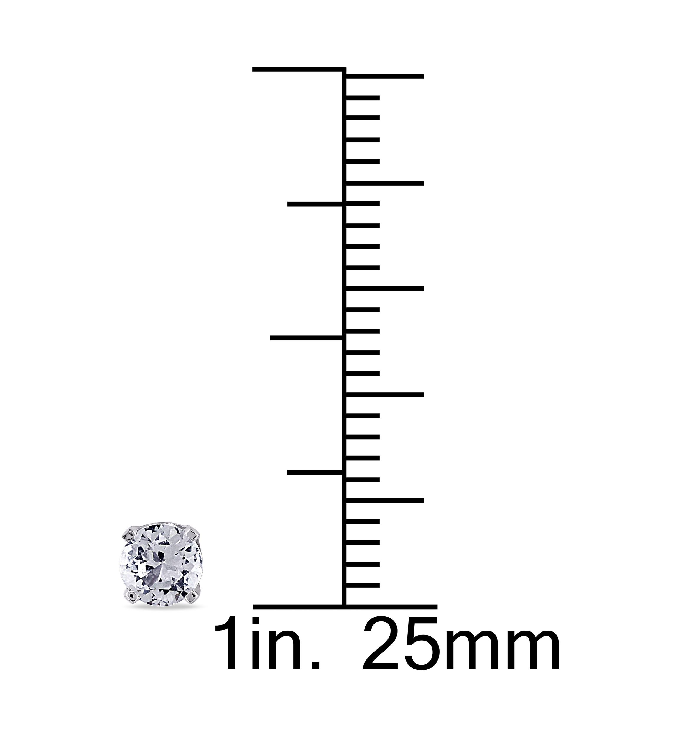 Lab Created 3/4 CT TGW Created White Sapphire Stud Earrings in 10k White Gold