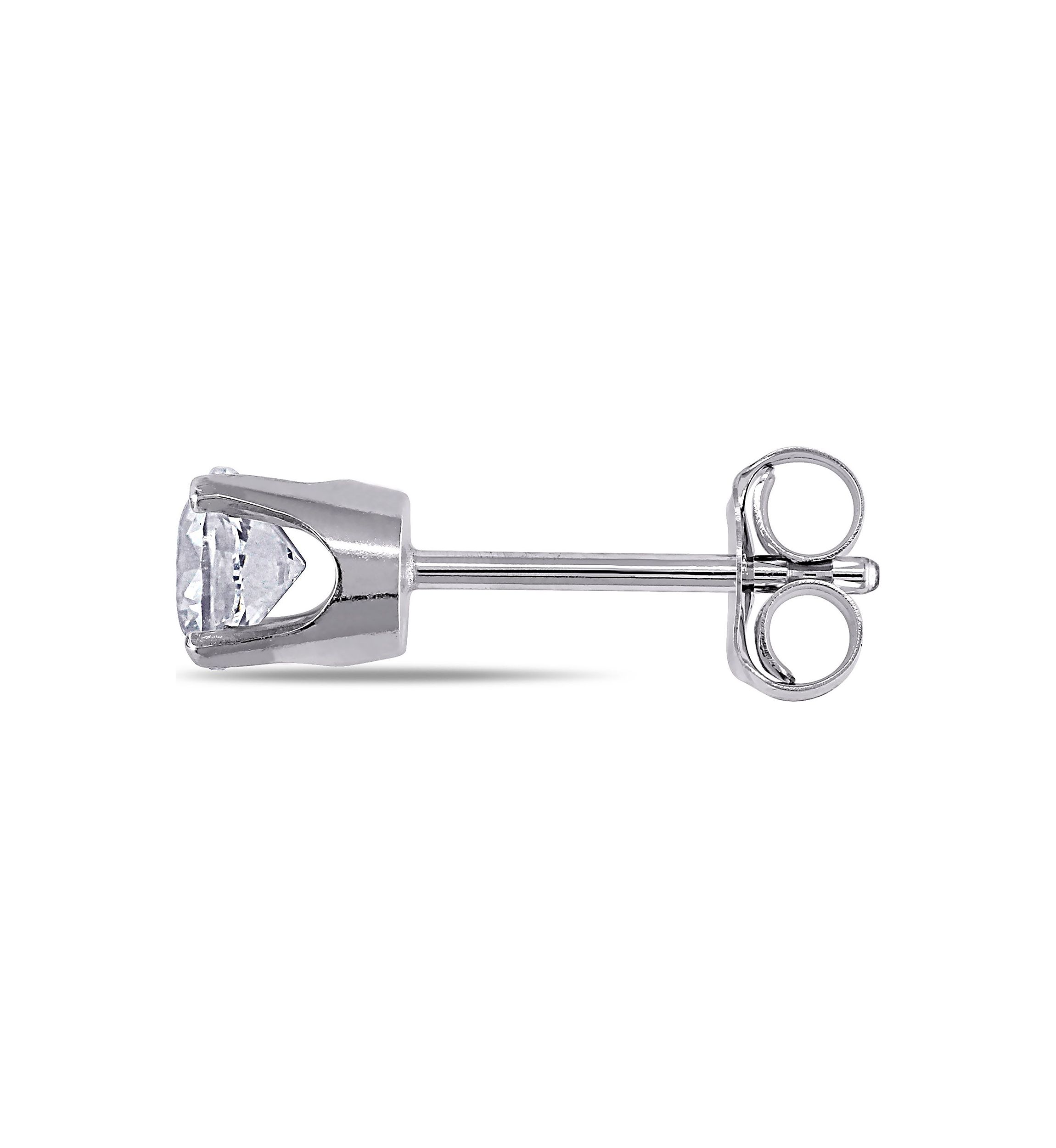 Lab Created 3/4 CT TGW Created White Sapphire Stud Earrings in 10k White Gold