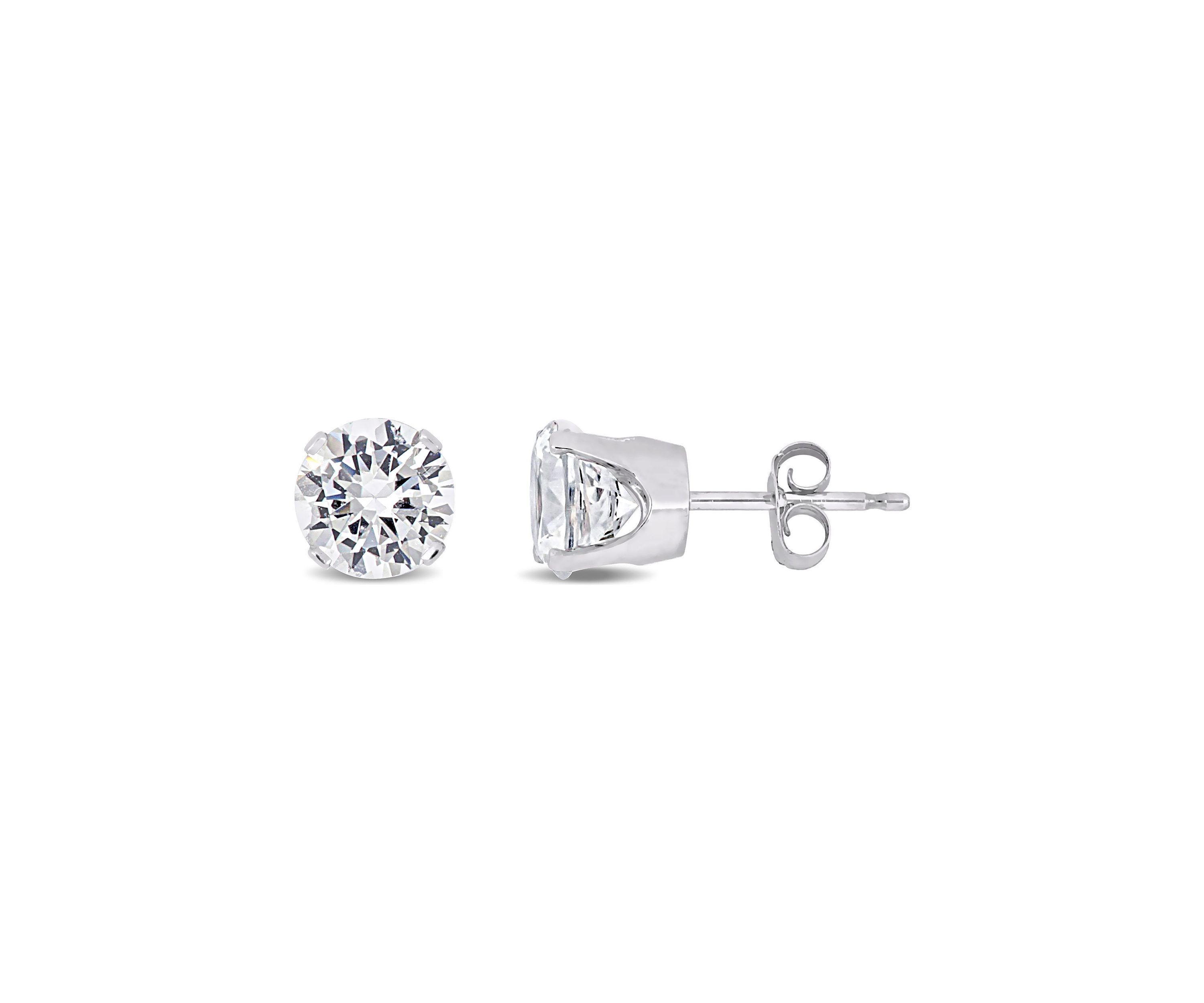 Lab Created 2.6 CT TGW Created White Sapphire Stud Earrings in 10k White Gold