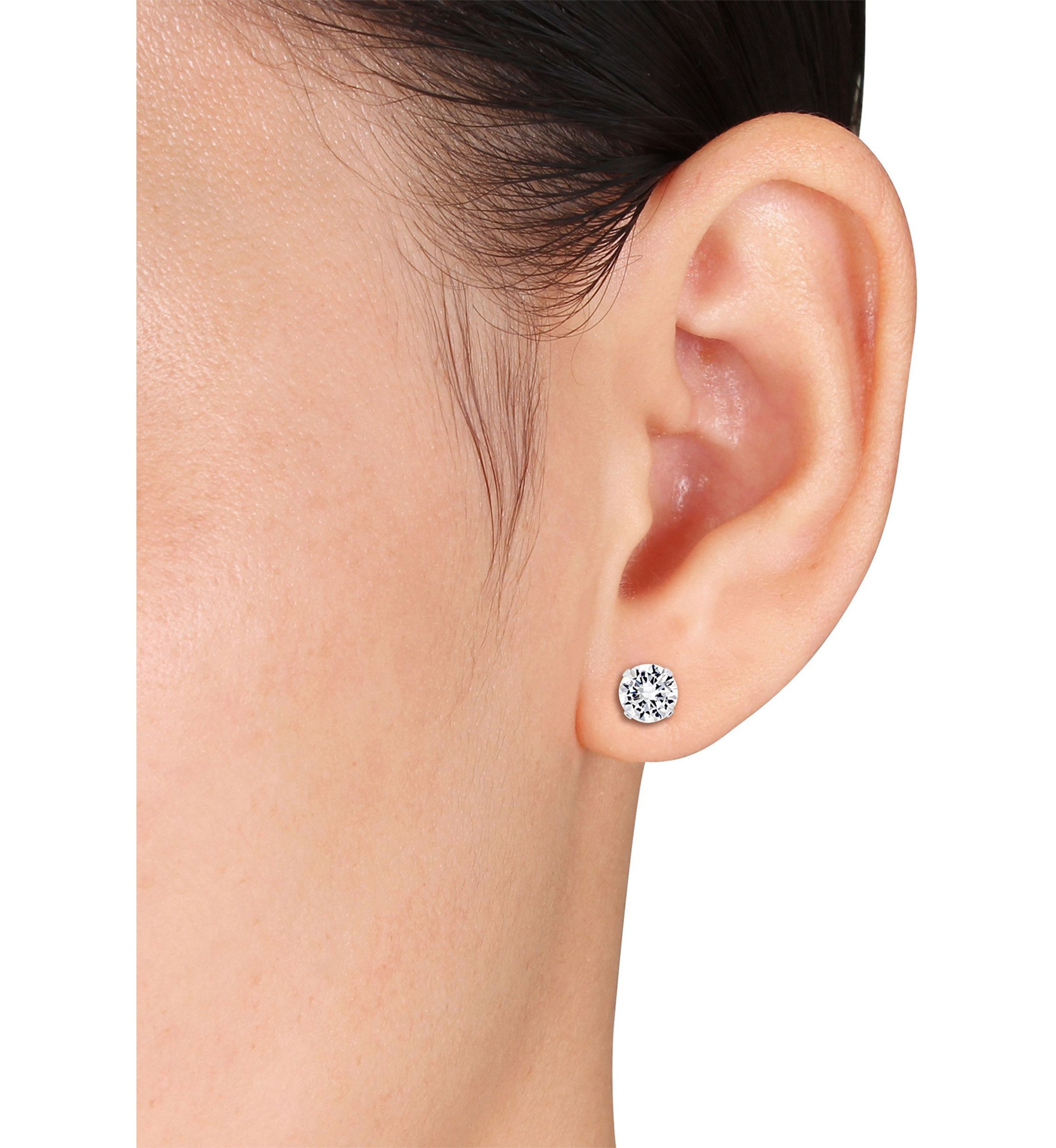 Lab Created 2.6 CT TGW Created White Sapphire Stud Earrings in 10k White Gold