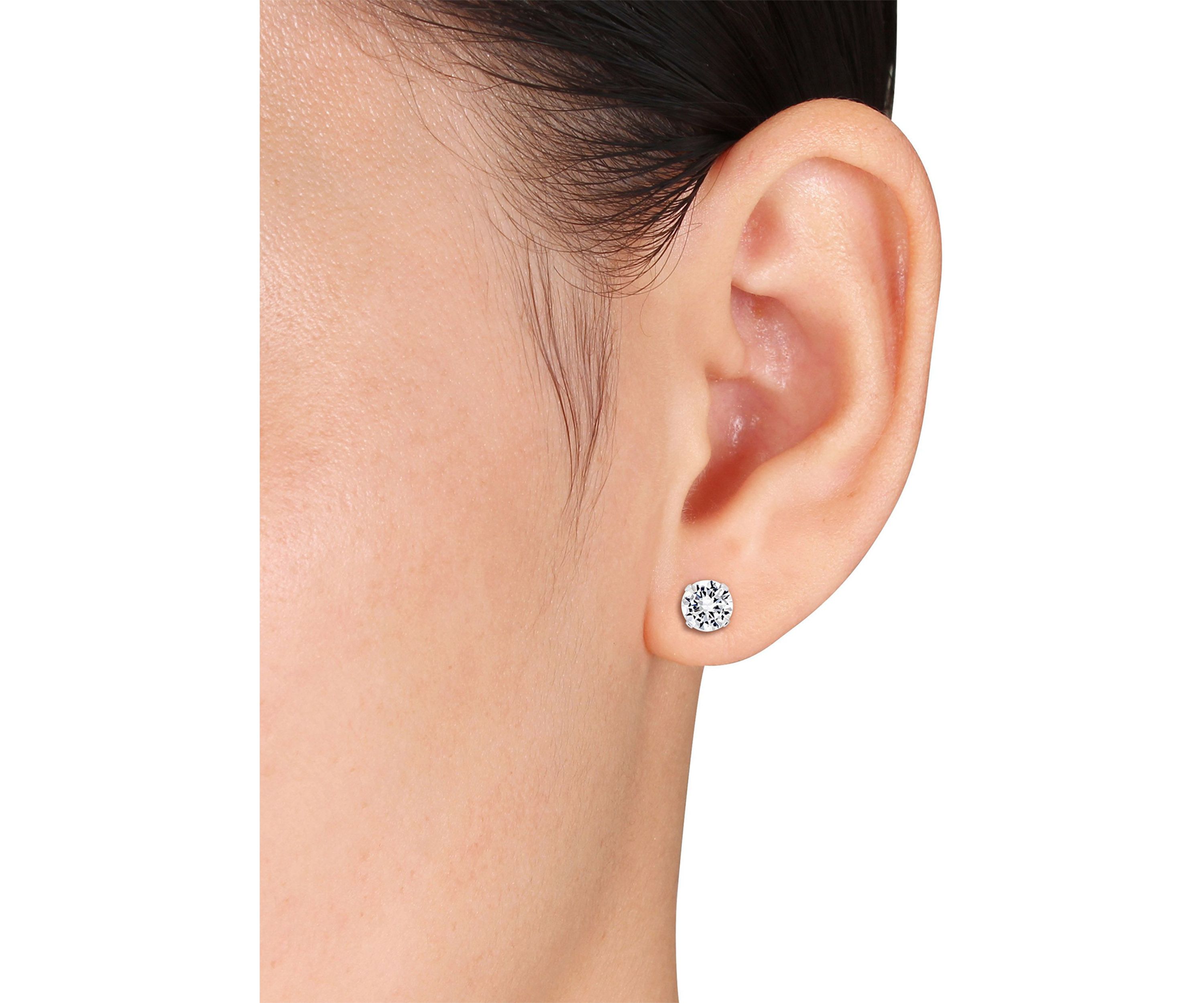 Lab Created 2.6 CT TGW Created White Sapphire Stud Earrings in 10k White Gold