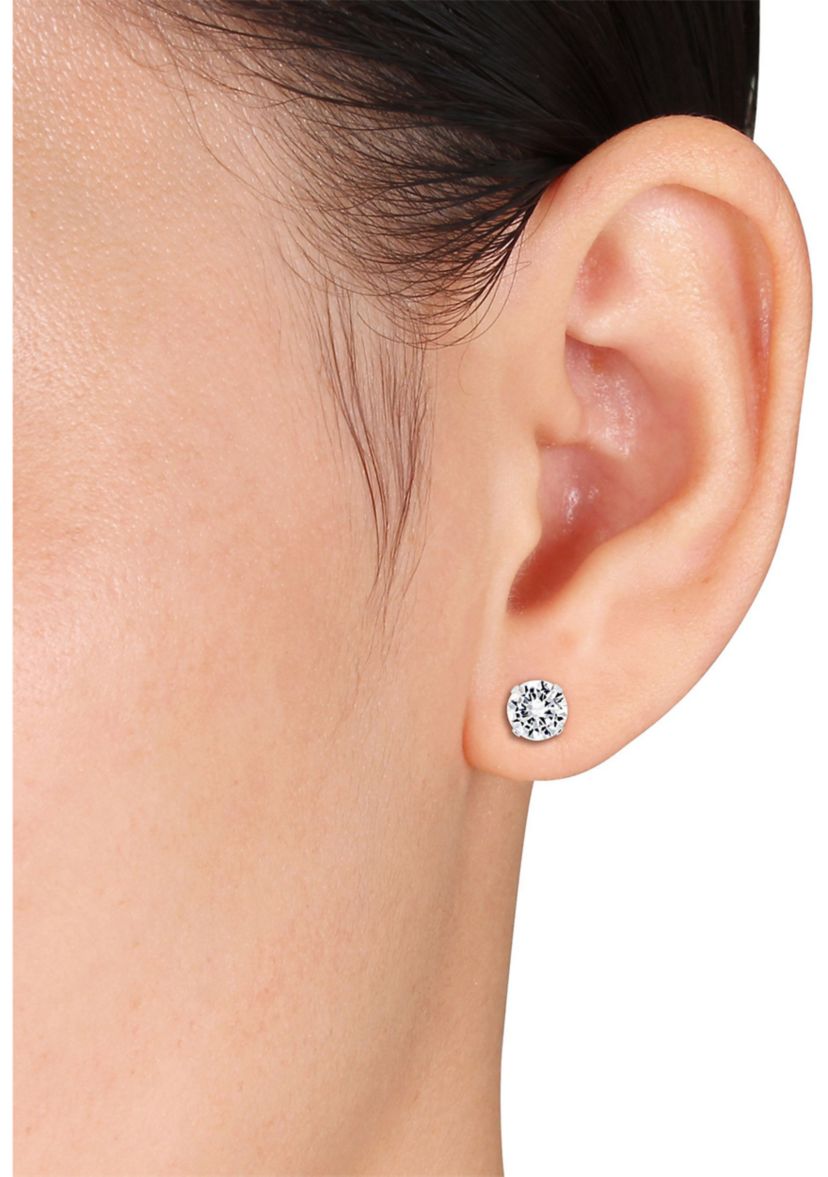 Lab Created 2.6 CT TGW Created White Sapphire Stud Earrings in 10k White Gold