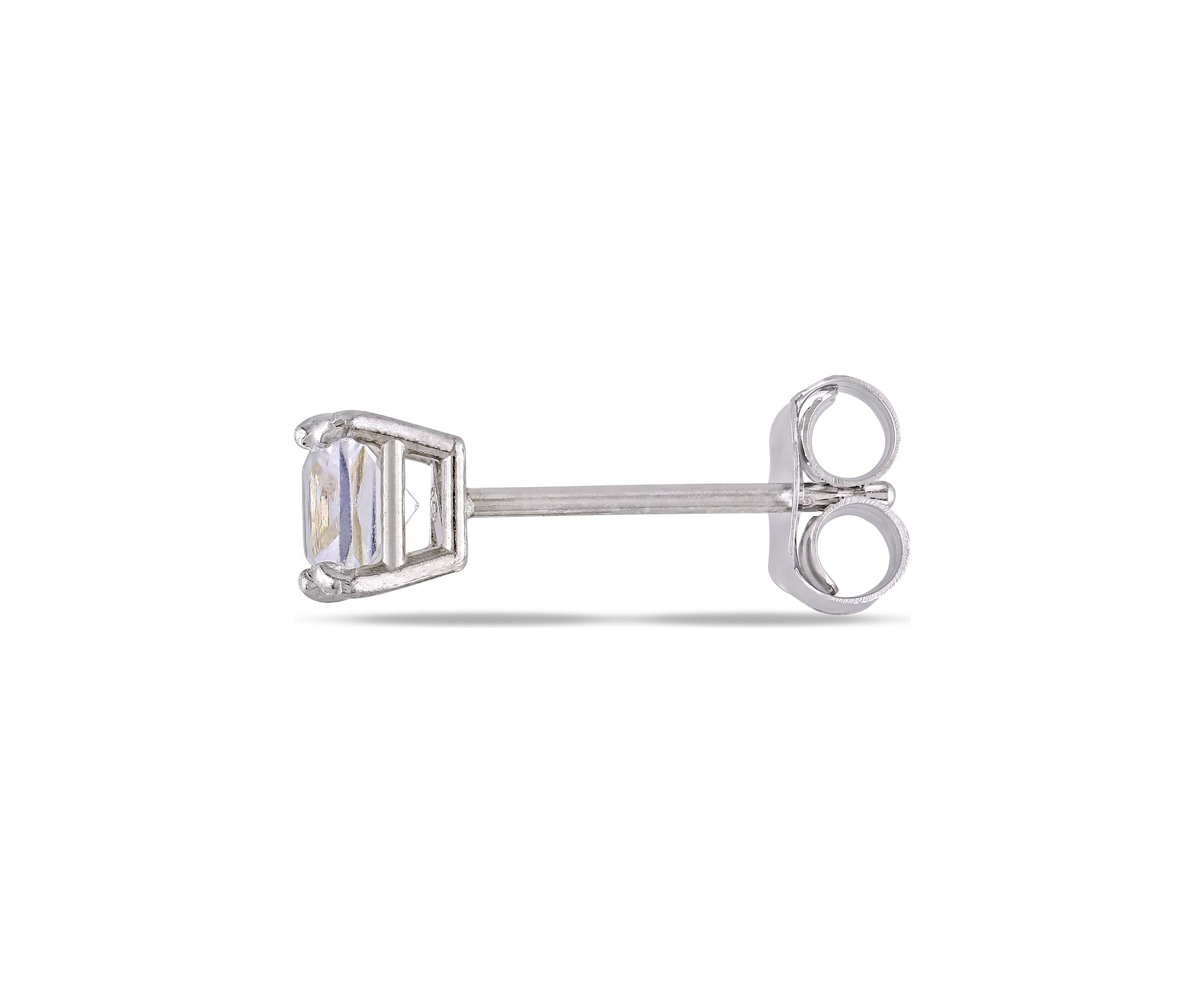 Lab Created 1/2 CT TGW Created White Sapphire Square Stud Earrings in 10k White Gold