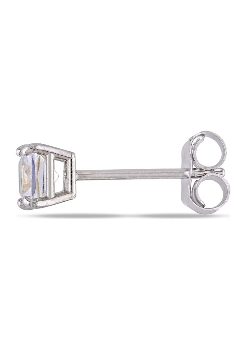 Lab Created 1/2 CT TGW Created White Sapphire Square Stud Earrings in 10k White Gold