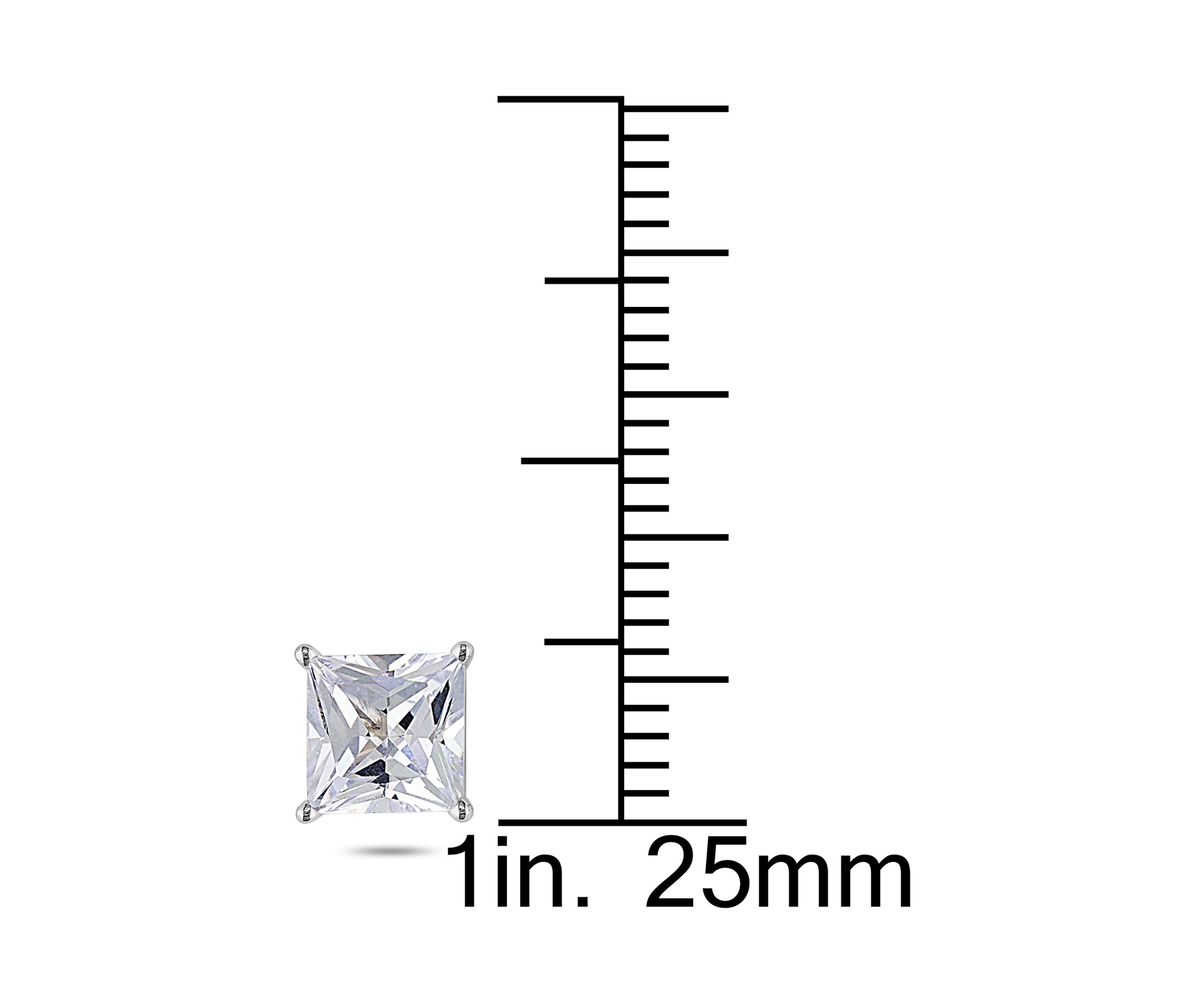 Lab Created 2.14 CT TGW Created White Sapphire Square Stud Earrings in 10k White Gold