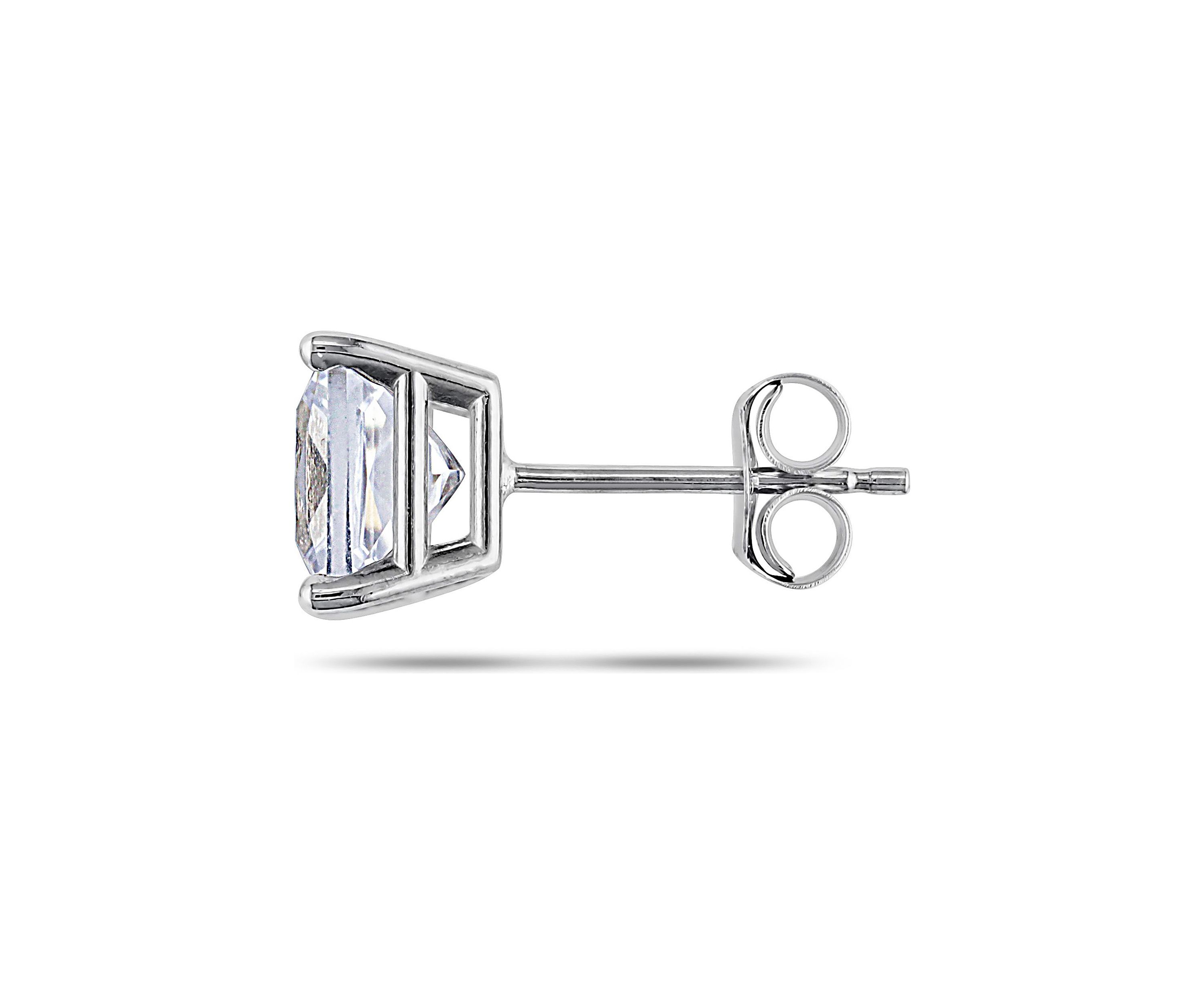 Lab Created 2.14 CT TGW Created White Sapphire Square Stud Earrings in 10k White Gold