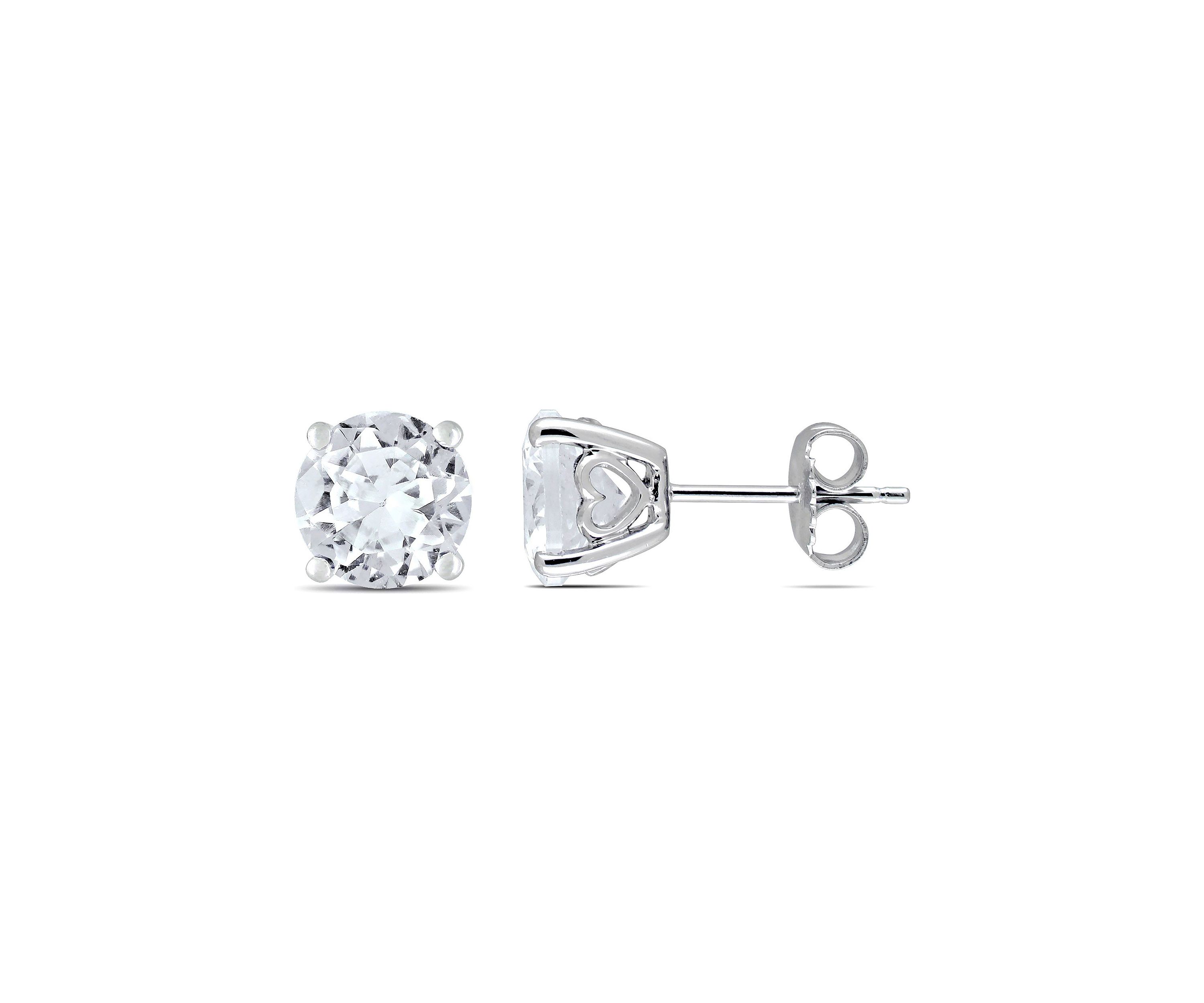 Lab Created 4.8 CT TGW Created White Sapphire Stud Earrings in Sterling Silver