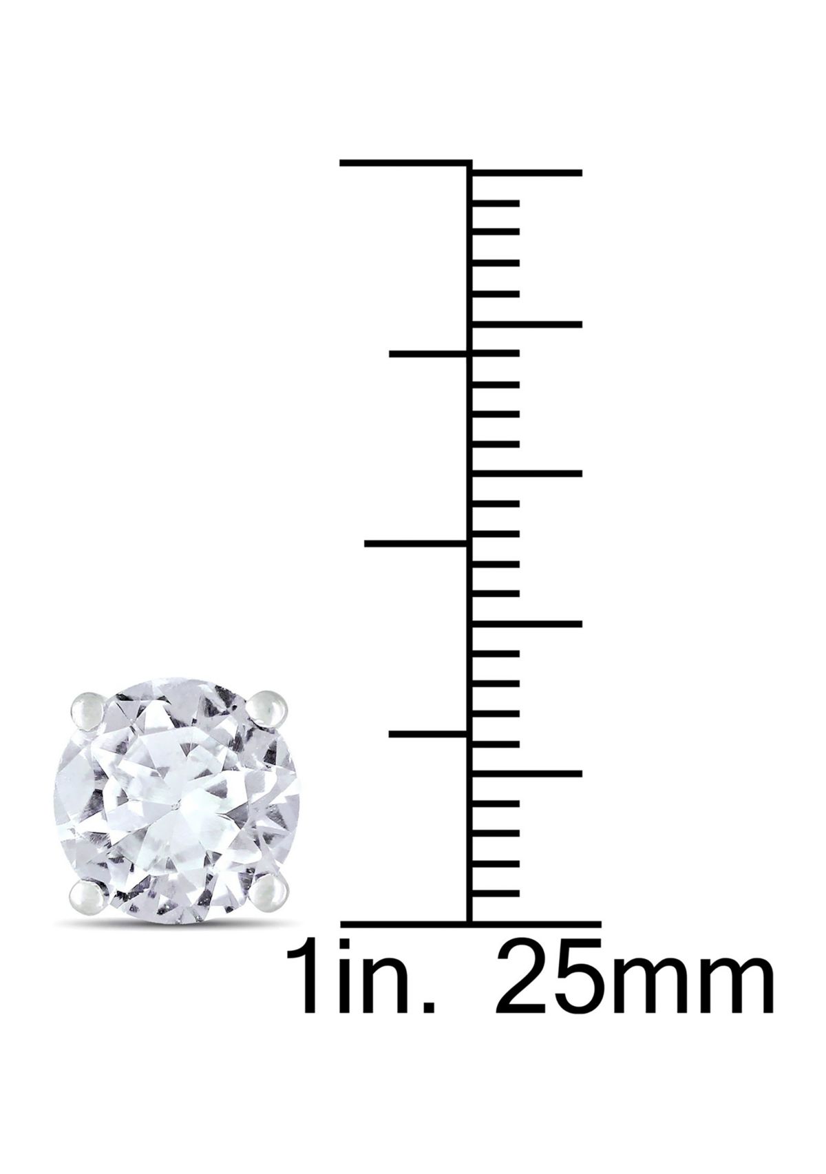 Lab Created 4.8 CT TGW Created White Sapphire Stud Earrings in Sterling Silver