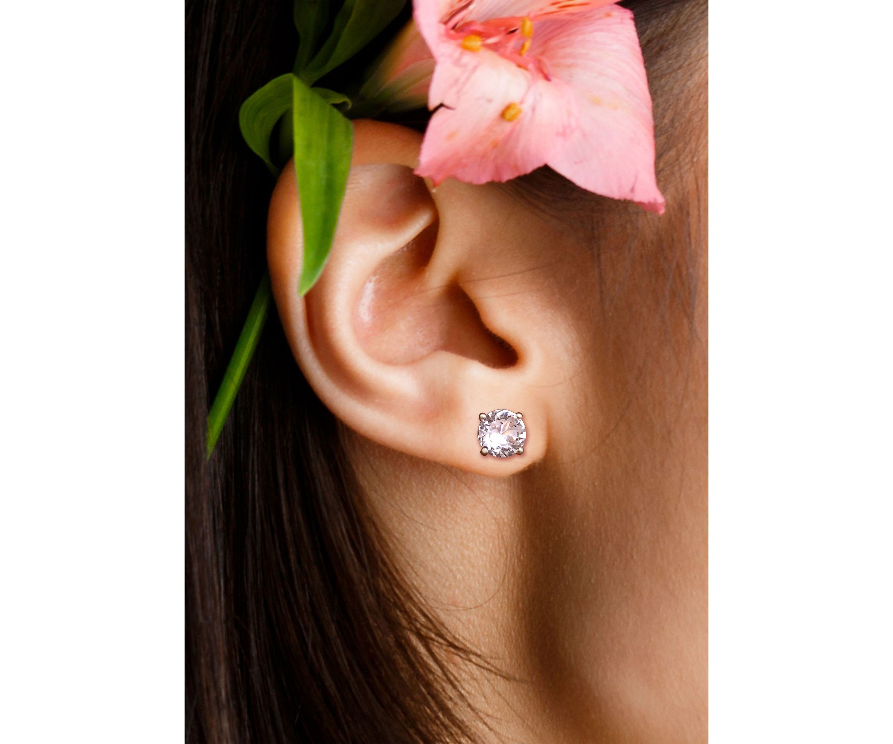 Lab Created 4.8 CT TGW Created White Sapphire Stud Earrings in Sterling Silver