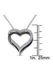 Lab Created 5/8 ct. t.w. Created White Sapphire Crossover Heart Necklace in Sterling Silver with Black Rhodium