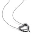 Lab Created 5/8 ct. t.w. Created White Sapphire Crossover Heart Necklace in Sterling Silver with Black Rhodium
