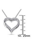 Lab Created 5/8 CT TGW Created White Sapphire Crossover Heart Necklace in Sterling Silver