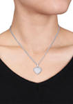 Lab Created 3.5 ct. t.w. Created White Sapphire Heart Triple-Strand Chain Necklace in Sterling Silver