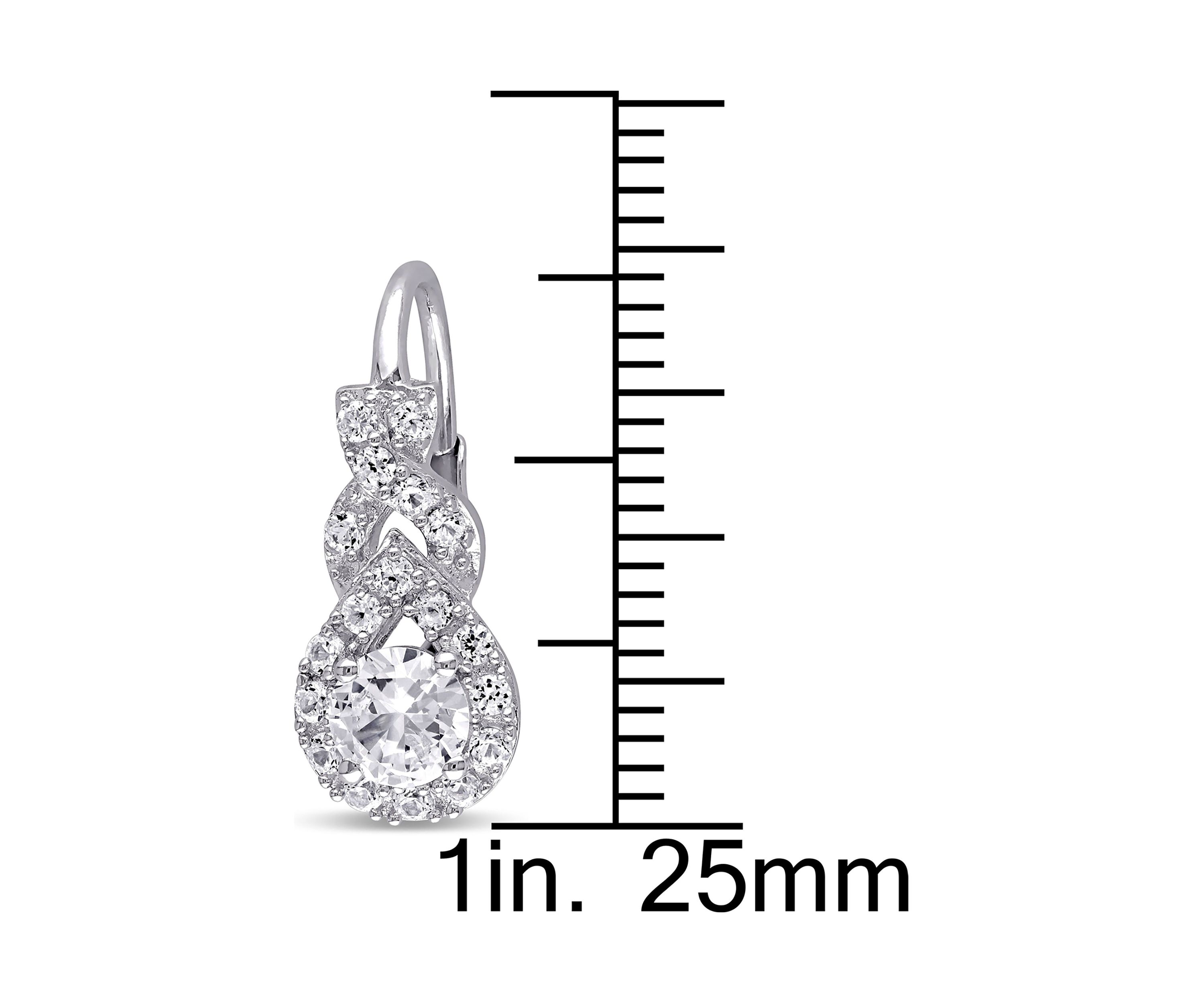 Lab Created 2 CT TGW Created White Sapphire Twist Drop Earrings in Sterling Silver