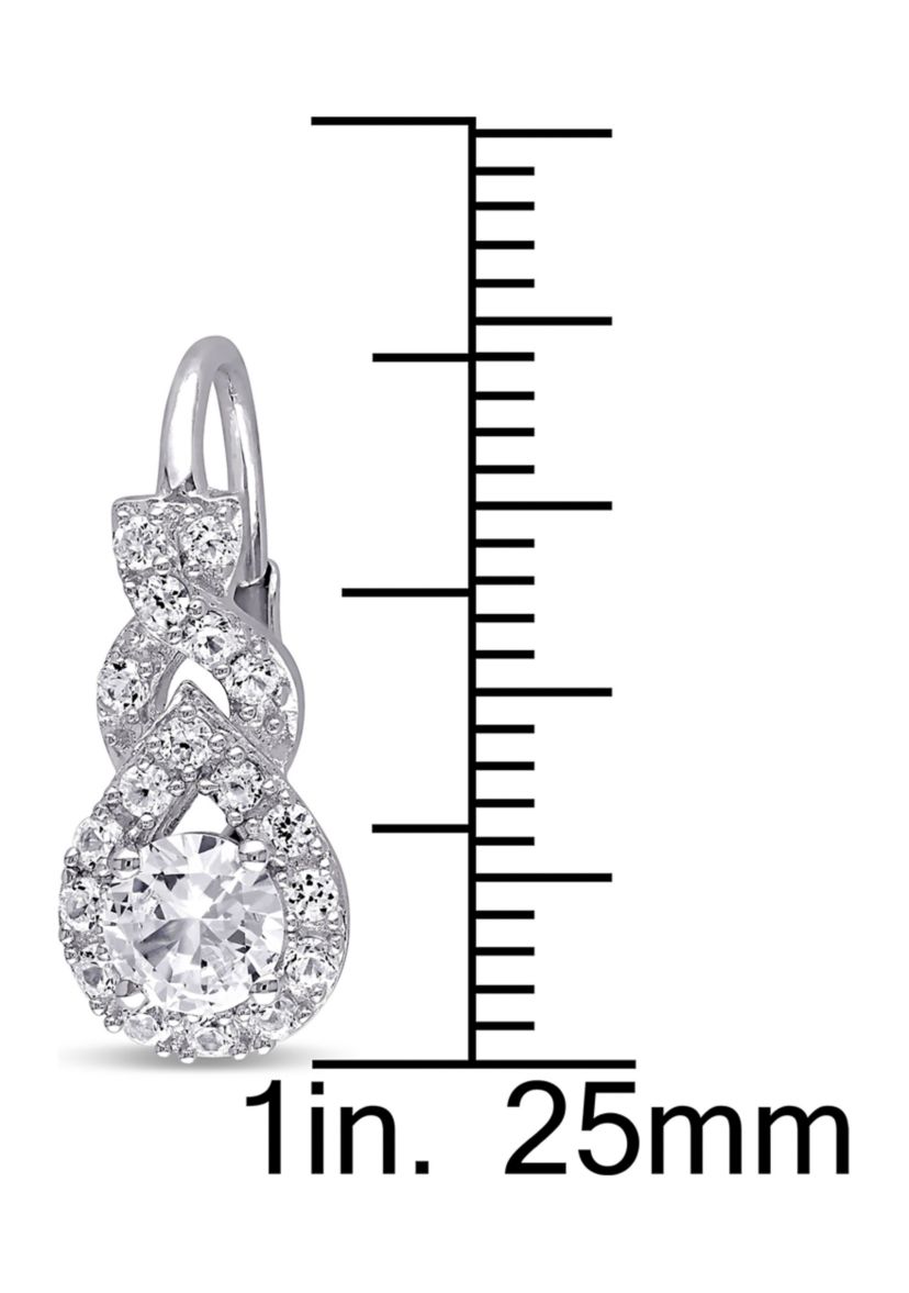 Lab Created 2 CT TGW Created White Sapphire Twist Drop Earrings in Sterling Silver