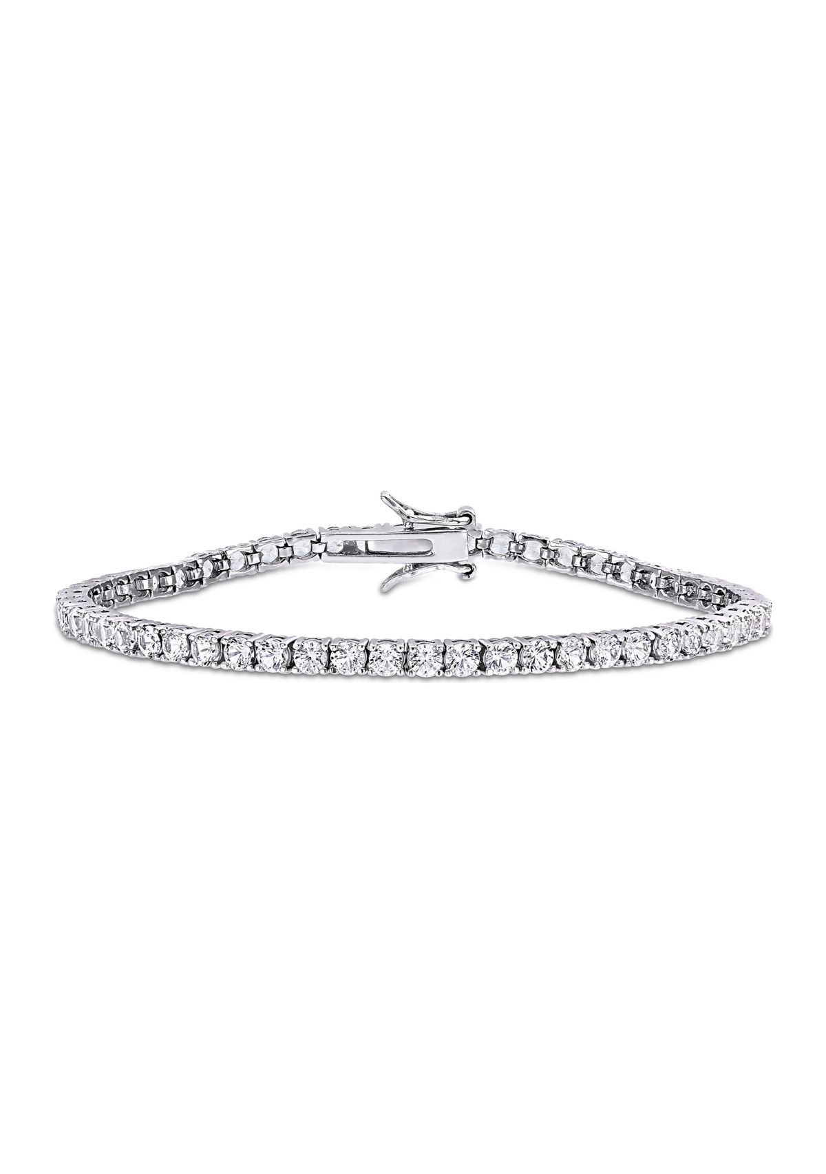 Lab Created 8.25 CT TGW Created White Sapphire Tennis Bracelet in Sterling Silver