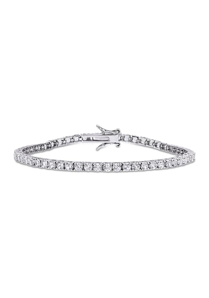 Lab Created 8.25 CT TGW Created White Sapphire Tennis Bracelet in Sterling Silver