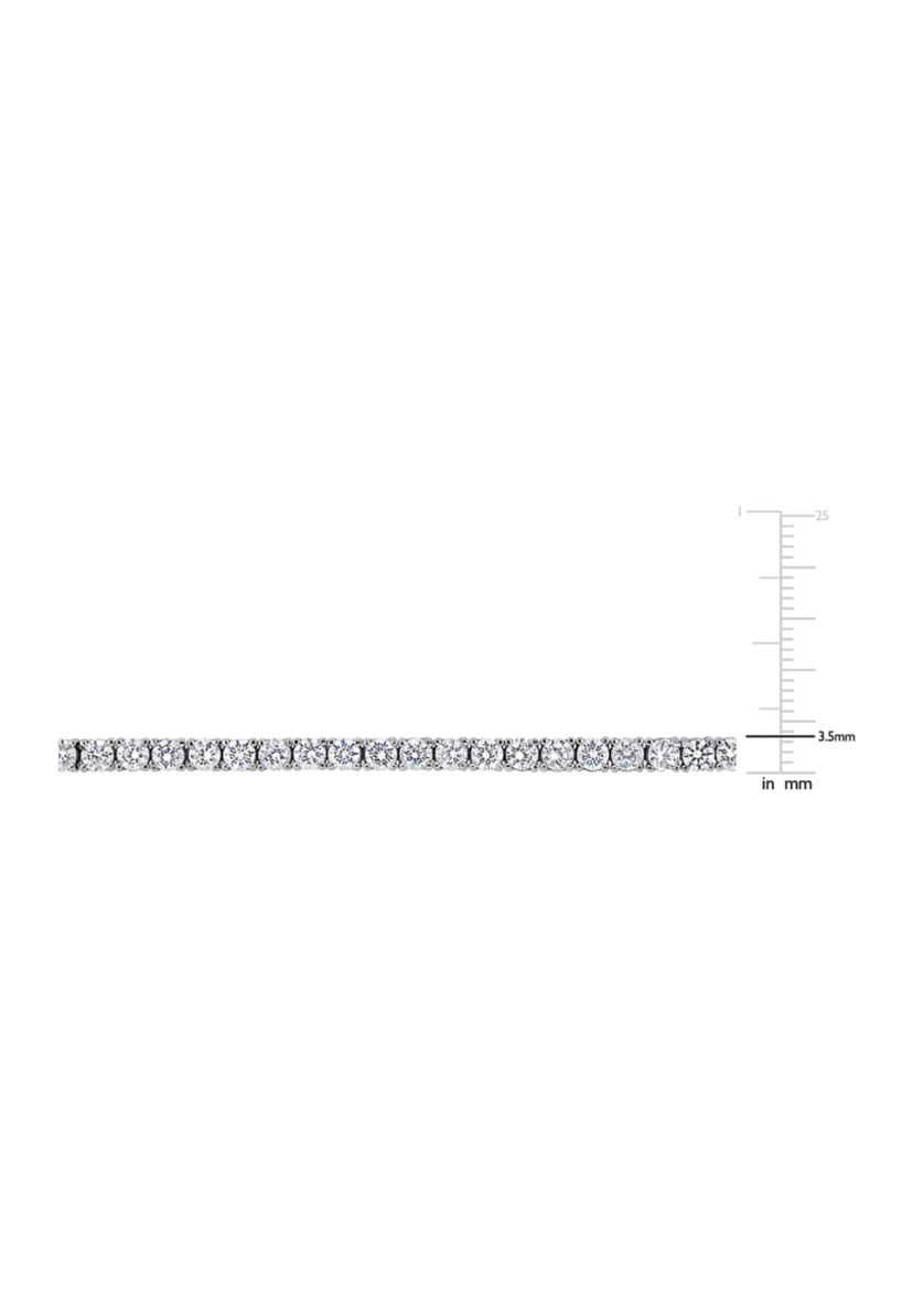 Lab Created 8.25 CT TGW Created White Sapphire Tennis Bracelet in Sterling Silver