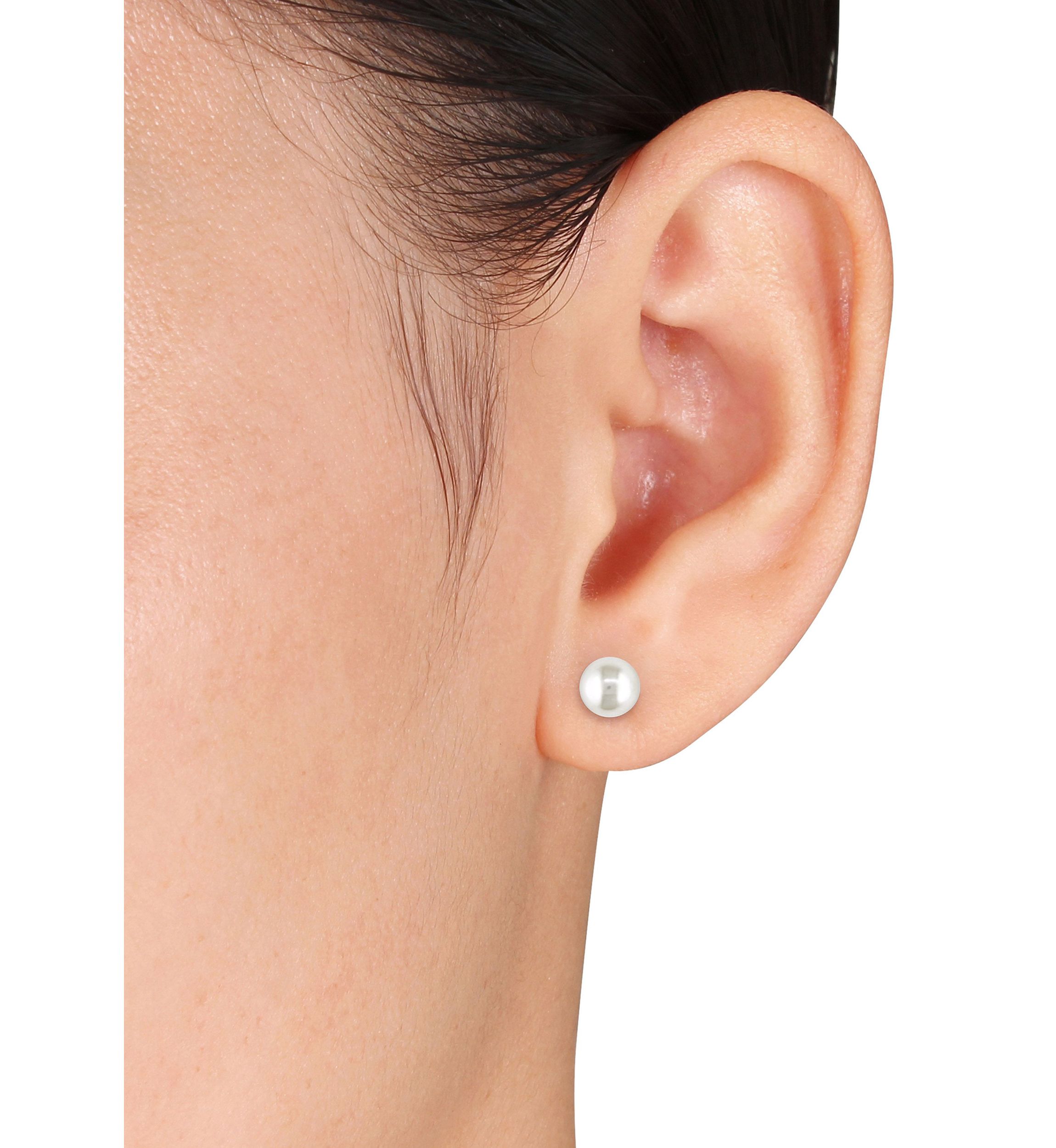 6-6.5MM Cultured Freshwater Pearl Stud Earrings in 14k Yellow Gold