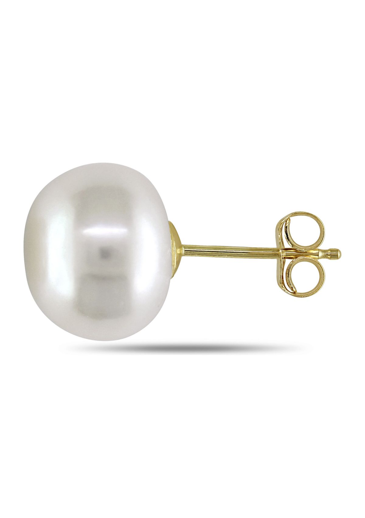 9-10MM Cultured Freshwater Pearl Stud Earrings in 10k Yellow Gold